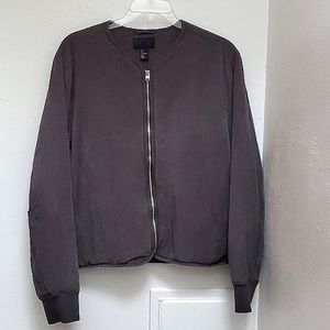 H & M Gray Bomber Jacket Size L